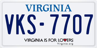 VA license plate VKS7707
