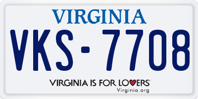 VA license plate VKS7708