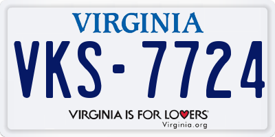 VA license plate VKS7724