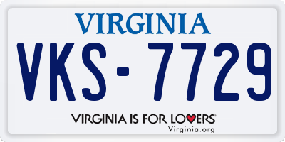 VA license plate VKS7729