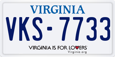 VA license plate VKS7733