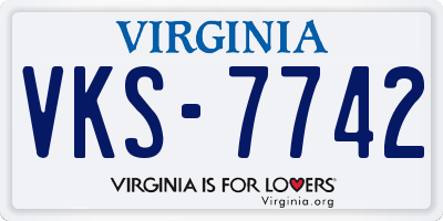 VA license plate VKS7742