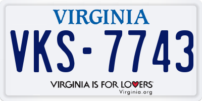 VA license plate VKS7743