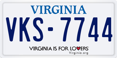 VA license plate VKS7744