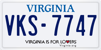 VA license plate VKS7747