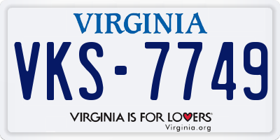 VA license plate VKS7749