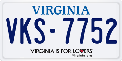 VA license plate VKS7752