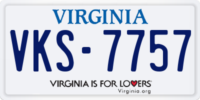 VA license plate VKS7757