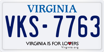 VA license plate VKS7763