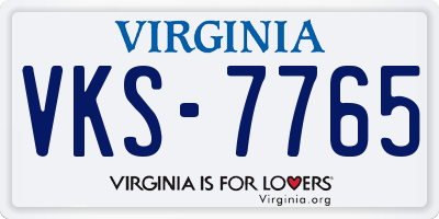 VA license plate VKS7765