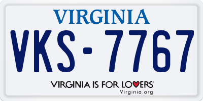 VA license plate VKS7767