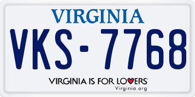VA license plate VKS7768
