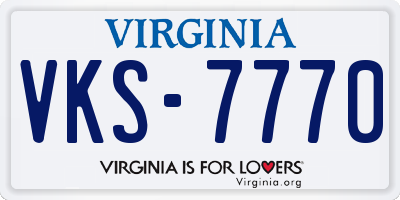 VA license plate VKS7770