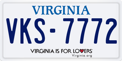 VA license plate VKS7772