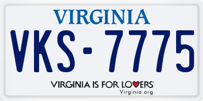 VA license plate VKS7775