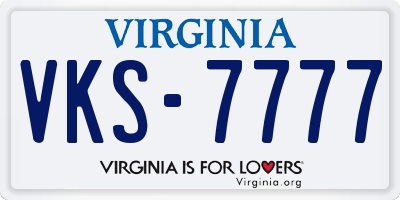 VA license plate VKS7777