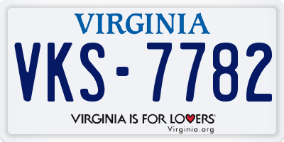 VA license plate VKS7782