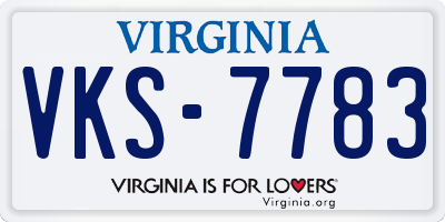VA license plate VKS7783