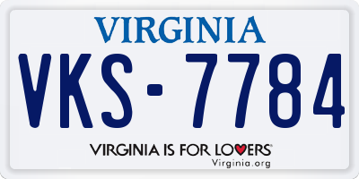 VA license plate VKS7784