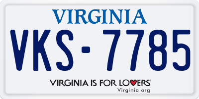 VA license plate VKS7785