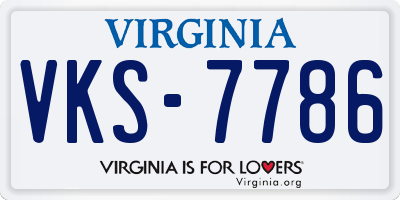 VA license plate VKS7786