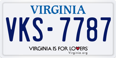 VA license plate VKS7787