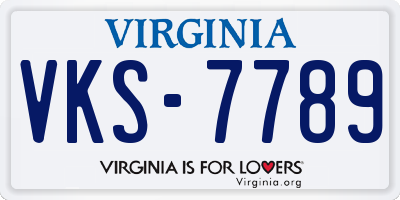 VA license plate VKS7789