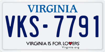 VA license plate VKS7791