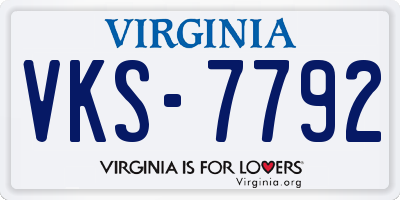 VA license plate VKS7792