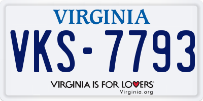VA license plate VKS7793