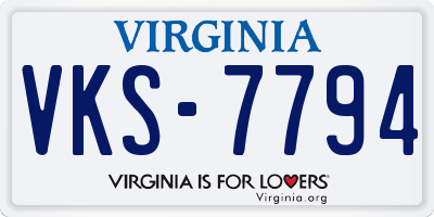 VA license plate VKS7794
