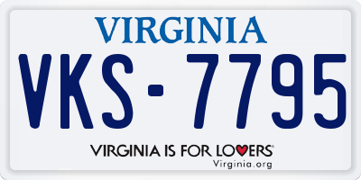 VA license plate VKS7795