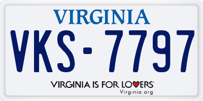 VA license plate VKS7797