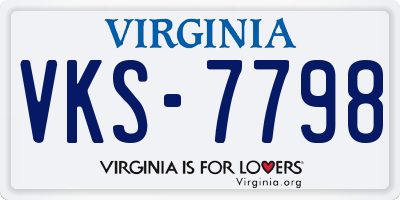 VA license plate VKS7798