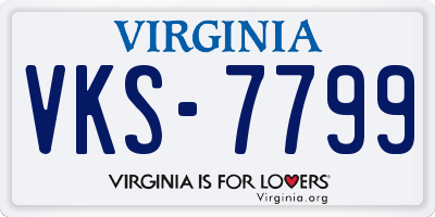 VA license plate VKS7799