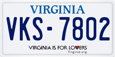 VA license plate VKS7802