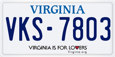 VA license plate VKS7803