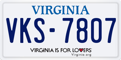 VA license plate VKS7807