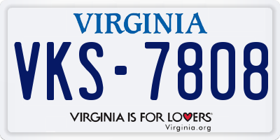 VA license plate VKS7808