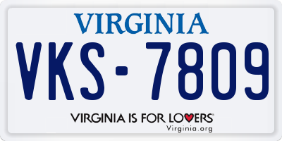 VA license plate VKS7809