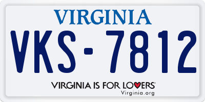 VA license plate VKS7812