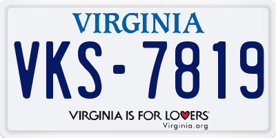 VA license plate VKS7819