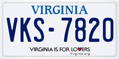 VA license plate VKS7820
