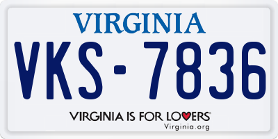 VA license plate VKS7836