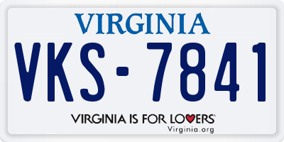 VA license plate VKS7841