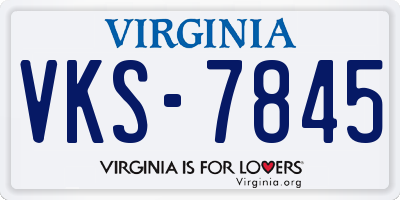 VA license plate VKS7845