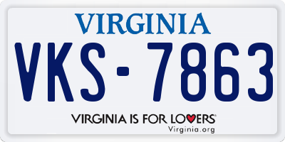 VA license plate VKS7863