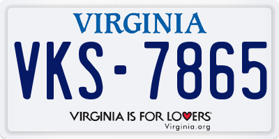 VA license plate VKS7865