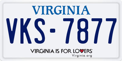 VA license plate VKS7877