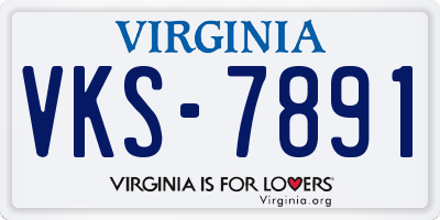 VA license plate VKS7891